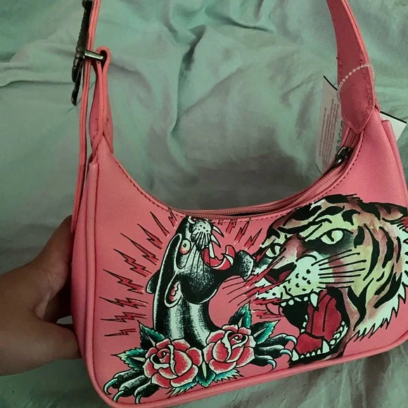 【新品】Ed Hardy エドハーディー　スカル ハンドバッグ y2k 新品】Ed Hardy エドハーディー スカル ハンドバッグ y2k